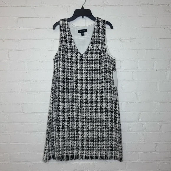 NWT Karen Kane Tweed Black and White Shift Dress Small - Picture 3 of 8